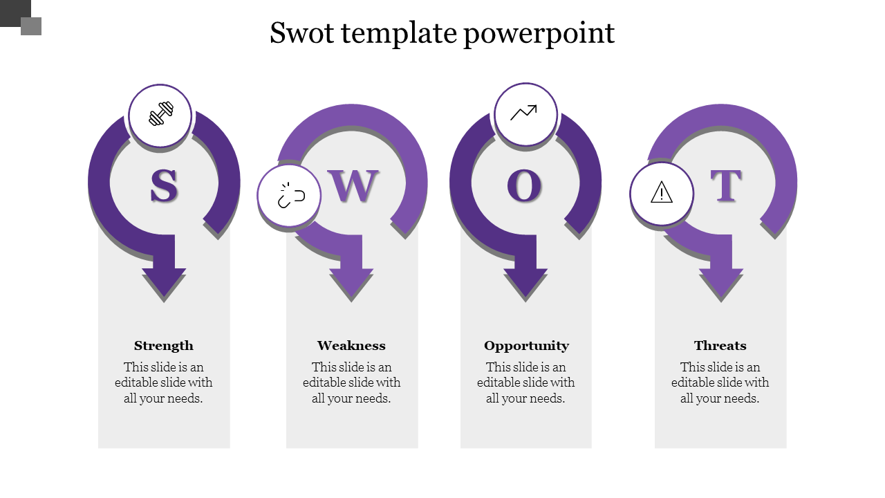 swot template powerpoint-Purple